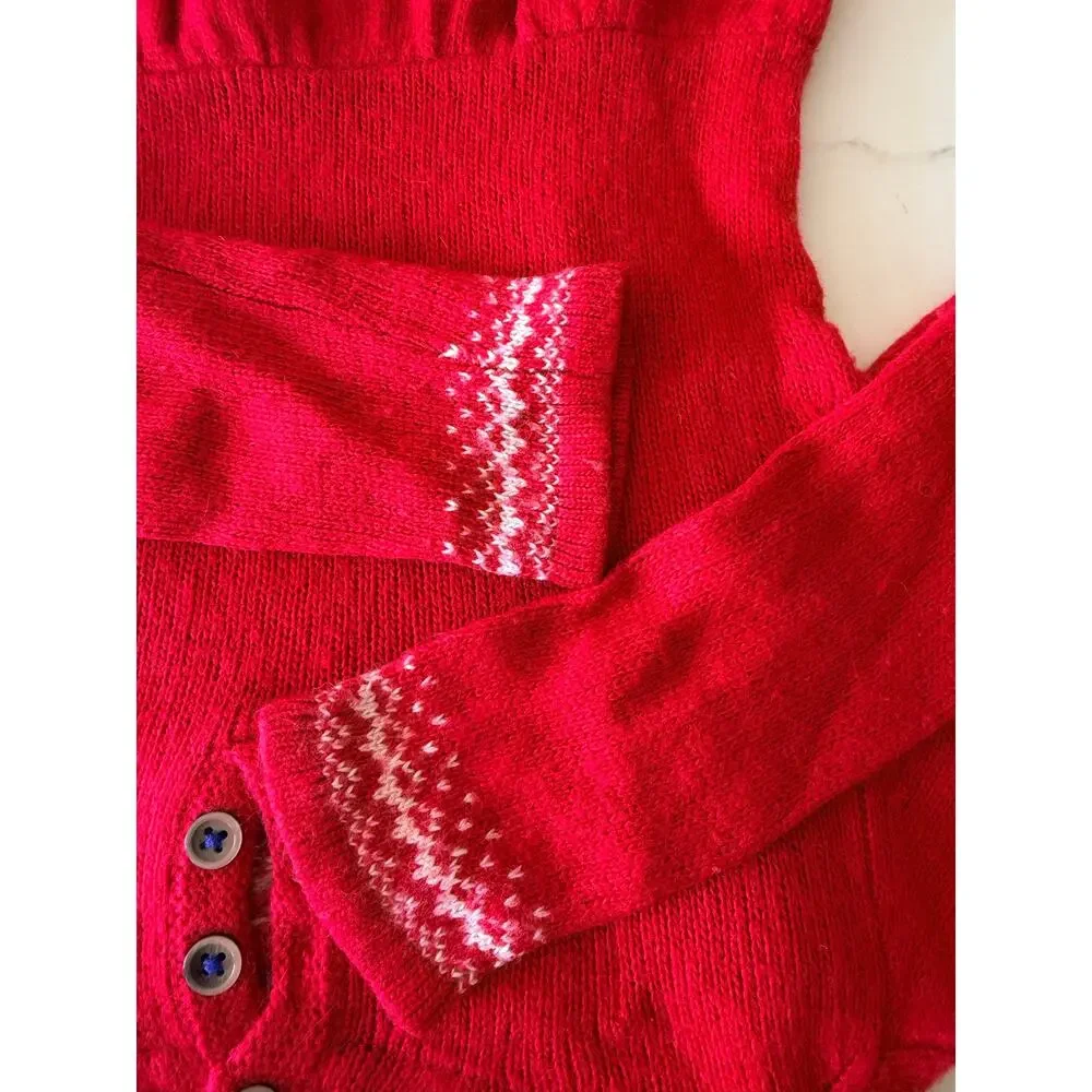 Mini Boden Girls' Christmas Fair Isle Knit Wool Dress 7-8Y